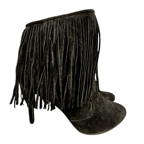 Chase & Chloe Carina-1Fringed Ankle Boot in Black Size 11 - Picture 4 of 15